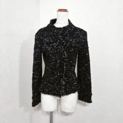 フラジール ツイードジャケット（38）ブラック系 ホック留め 日本製のサムネイル