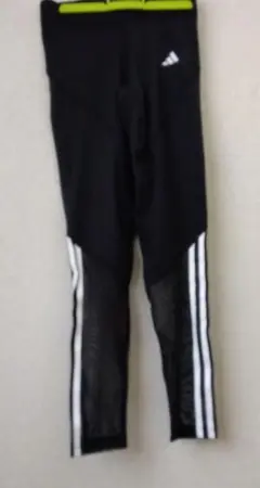 adidas ブラックタイツ メッシュパネル付き
