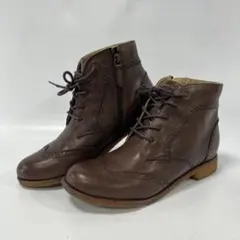 ホッコ/ウイングチップ/サイドジップ/レザーショーツブーツ/クレープソールのサムネイル