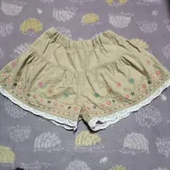 130 マザウェイズ 刺繍入りハーフパンツ キュロットスカート