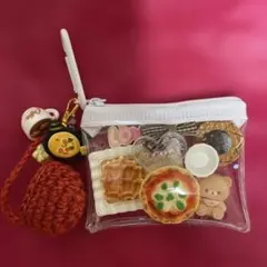 ガチャ詰め風ポーチ　食べ物モチーフの透明ポーチ