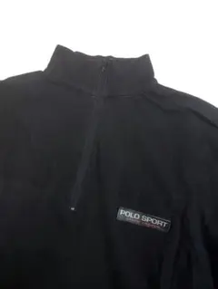 90s POLO SPORT ラルフローレン ハーフジップ ロンT ブラック L