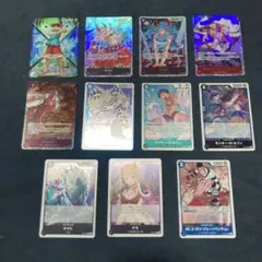 ONE PIECEカード 青紫ルフィ デッキ パラレル 海賊旗スリーブ付き