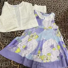 ハッカキッズ♡花柄ワンピースとカーディガンセット90cm♡のサムネイル