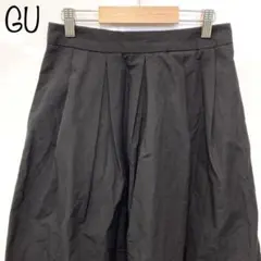 【GU】タフタフレアミディスカート　ブラック　M