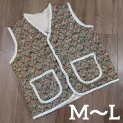 【新品タグ付】韓国ハルモニチョッキ ハルモニベスト キルティングベスト 花柄