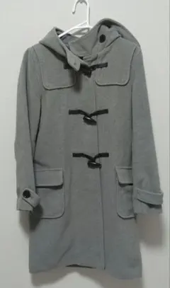グレー　ダッフルコート　フード付き