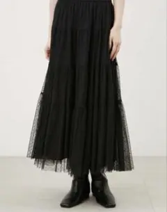 【MilaOwenミラオーウェン】新品未使用2WAYチュールティアードスカート