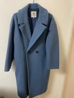 Lugnoncure ブルー ロングコート　ゆったりシルエット体型カバー