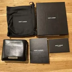 SAINT LAURENT PARISブラック 二つ折り財布