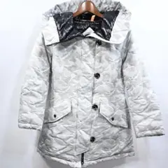 allegriアレグリ迷彩柄ナイロン系ダウンコート38白ミリタリー京鴨レディース