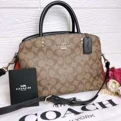 極美品☆COACHコーチ 2wayショルダーバッグ ブラウン シグネチャー