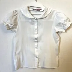 【キャサリンコテージ】120cm ホワイト 半袖シャツ コットン パフスリーブ