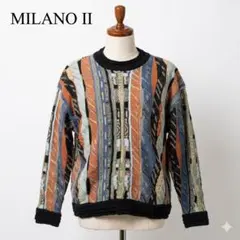 ★希少★Milano II レトロ柄ニットセーター 90s ヴィンテージ M