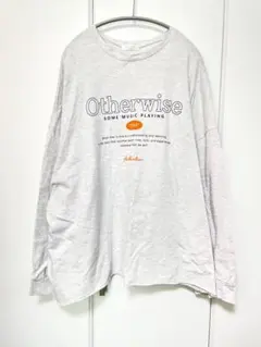 オーバーサイズ ロングTシャツ グレー 韓国ファッション ロンT