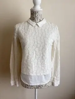 美品✨MINIMUM MINIMUM レースブラウス パールボタンのサムネイル