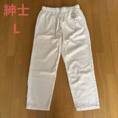 MUJI コーデュロイ イージーパンツ 紳士L オフ白