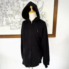【大人気】ユニクロ フルジップパーカー ブラック XLサイズ 定番 シンプル