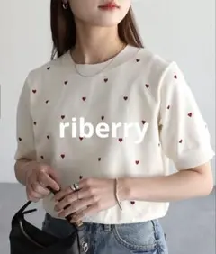 riberry スポンディッシュハート刺繍半袖ニットのサムネイル