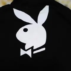 PLAYBOYの黒地に白でロゴが刺繍&バックプリントのフード付きメンズのパーカー