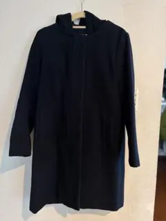 GLACIER フード付きネイビーロングコート