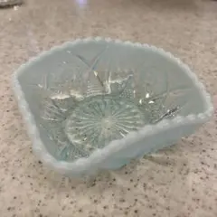 水色の花柄ガラスデザート椀　カップ