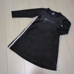 Champion キッズ 長袖ワンピース ブラック 110cm