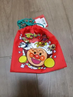 アンパンマンミュージアム福岡限定　アンパンマン 巾着バッグ 赤