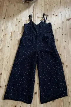 GRL ドット柄黒サロペット