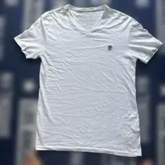 Timberland ホワイト Vネック Tシャツ S/P