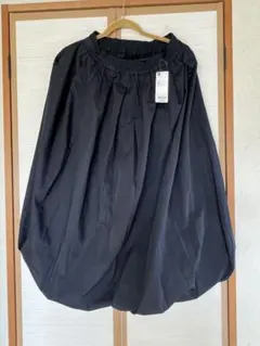 GU バブルヘムミディスカート　ブラック ロングスカート Lサイズ