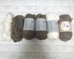 毛糸セット ホワイト ブラウン