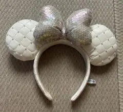 ディズニー カチューシャ キルティング パール　ミニー　ホワイト