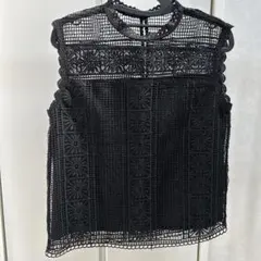 ブラック ノースリーブ トップス Fサイズ