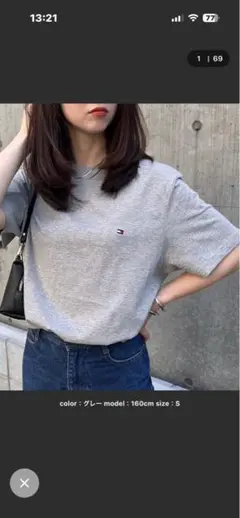 レディースTシャツ TOMMY HILFIGER 半袖Tシャツ グレーのサムネイル