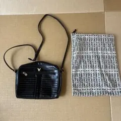 Mario Valentino ヴィンテージ 黒 レザー ショルダーバッグのサムネイル