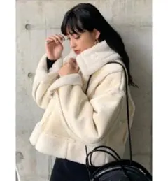 EMODA ショートフェイクムートンブルゾン