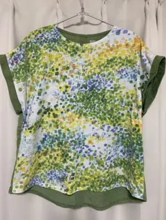 graniph レディース 半袖Tシャツ 緑と黄色のグラデーション