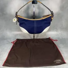 極美品 コーチ ソーホー ハーフムーン ハンドバッグ ワンショルダー 肩掛け 花
