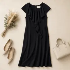 BEAUTY&YOUTH フリルワンピース ブラックのサムネイル