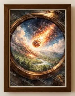 【水彩画アート】落星の瞬き 2L版写真用紙