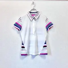 VIVA HEART ビバハート マルチカラー 半袖ポロシャツ ゴルフ 40