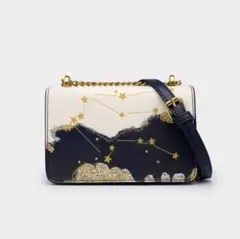 星空の刺繍が施された小さな正方形のハンドバッグ,ショルダーバッグ