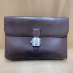 ダンヒル　レザー クラッチバッグ　鍵付き　セカンドバッグ　ダークブラウン