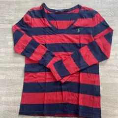 Ralph Lauren Sport 長袖Tシャツ M 赤と紺ボーダー