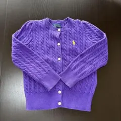 ポロ ラルフローレン 紫 カーディガン 4/4T 秋冬
