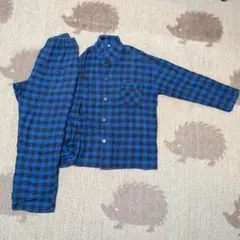 最終価格　青と黒のチェック柄パジャマ LLサイズ
