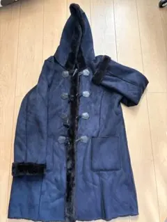 ネイビー フード付き ダッフルコート L