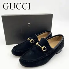 美品　GUCCI ホースビット スエード ローファー　ブラック　23.5㎝