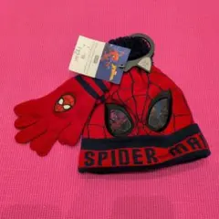 スパイダーマン ニット帽 手袋 セット